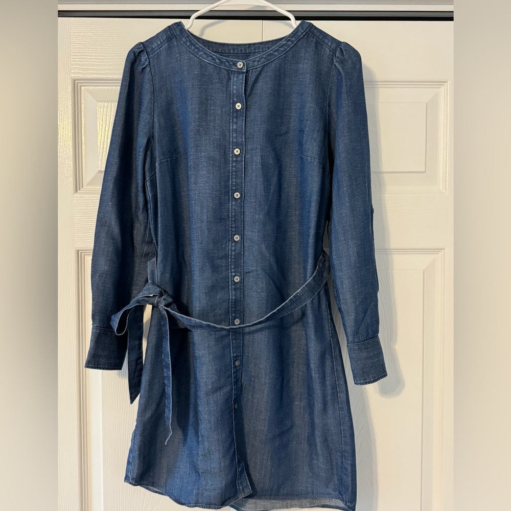 LOFT Blue Denim Shirt Dress
